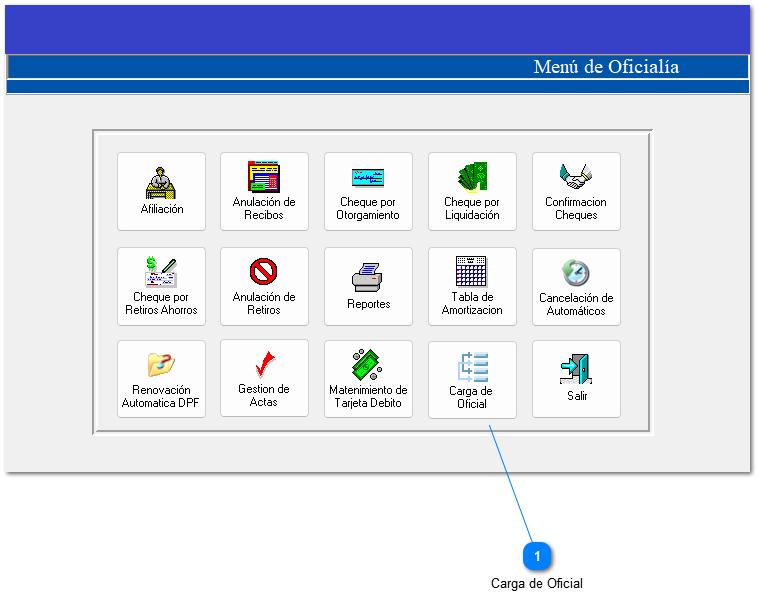 3.1.14 Carga de Oficial